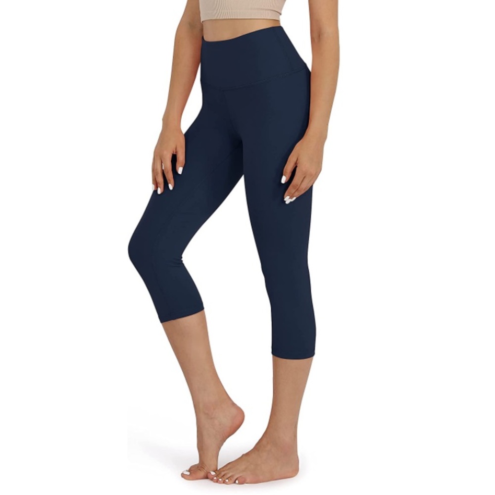 Navy Cropped Yoga Leggings